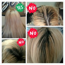 The "NO" is ONE day after I got my hair done at the other salon. The "YES" is the fabulous and talented Christine!