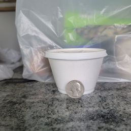 Take out she crab soup. Take out she crab soup.