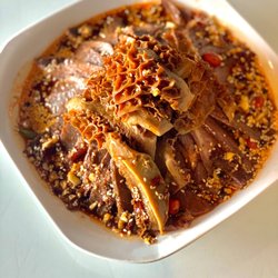 Hong Kong Cafe - Beef Triple in Chili Oil Sauce ( Beef Brisket. Beef Tough.Beef Tripe)