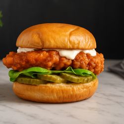 Wingeats - WINGEATS Saucy Stack Chicken -- crispy halal chicken fillet layered with lettuce & signature sauce in Sugar Land TX.