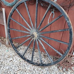 Bunty Station Vintage Antiques and Collectables - Wood Buggy wheels!