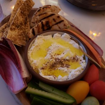 Reyna - Labneh dip with sides. I love fresh labneh but this was a little underwhelming - Mediterranean Near Me - New York, New York