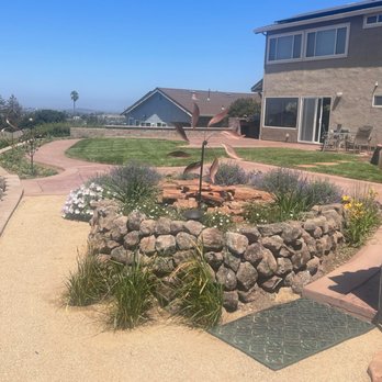 Mr Lawn Garden Service - Antonio took the back yard down to bare dirt. He installed proper drainage. Installed stamped concrete, grass, and made the pond beautiful - Gardeners Near Me - Benicia, California Mr Lawn Garden Service - Antonio took the back yard down to bare dirt. He installed proper drainage. Installed stamped concrete, grass, and made the pond beautiful - Gardeners Near Me - Benicia, California