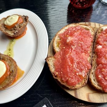 Taberna Social - Oxtail croquettes & pan con tomate - Spanish Near Me - Toronto, Ontario