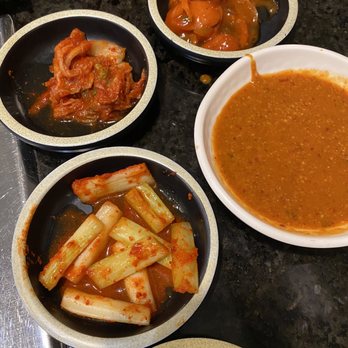 Chosun Korean BBQ 2 - Very sad banchan assortment - Korean Near Me - Overland Park, Kansas Chosun Korean BBQ 2 - Very sad banchan assortment - Korean Near Me - Overland Park, Kansas