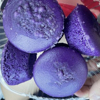 Zeny's Restaurant - three purple macarons in a plastic container - Filipino Near Me - Lemoore, California