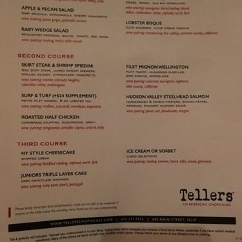 Tellers An American Chophouse - Restaurant Week Menu - Steakhouses Near Me - Islip, New York Tellers An American Chophouse - Restaurant Week Menu - Steakhouses Near Me - Islip, New York