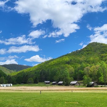 Smoky Mountain Meadows Campground - Loved the view coming out of the tent - Campgrounds Near Me - Bryson City, North Carolina