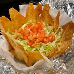 El Pueblito Mexican Grill #2 - Beef taco salad. I asked for the sour cream and guacamole on the side.