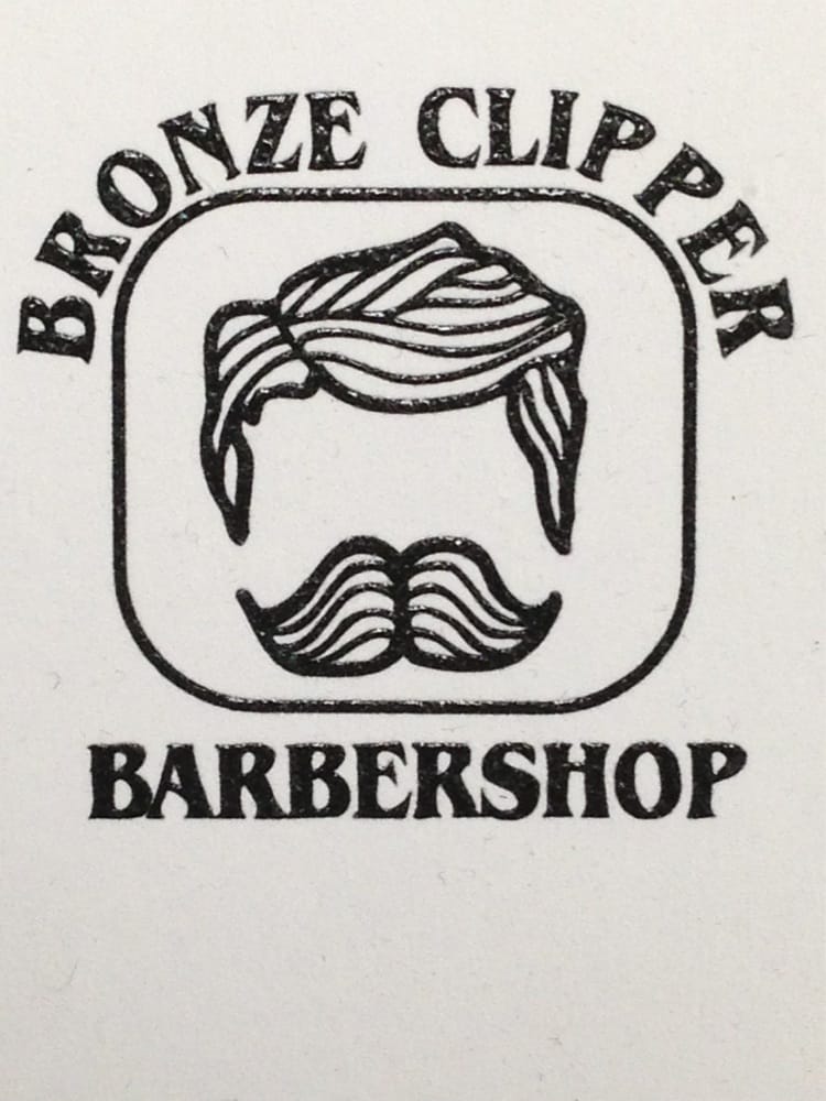 Bronze Clipper Barber Shop Logo