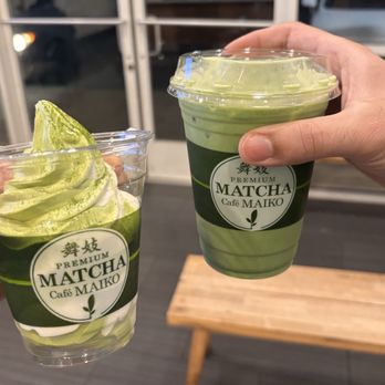 Matcha Cafe Maiko - Vanilla and Matcha soft serve (left), Matcha Tea (right) - Ice Cream & Frozen Yogurt Near Me - Sacramento, California Matcha Cafe Maiko - Vanilla and Matcha soft serve (left), Matcha Tea (right) - Ice Cream & Frozen Yogurt Near Me - Sacramento, California