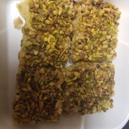 My New favorite dessert, Hareeseh with pistachios