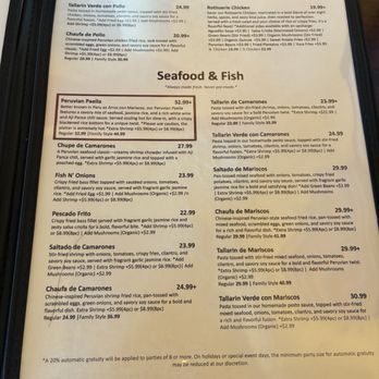 El Mono - Menu (Jun 2026) - Peruvian Near Me - El Cerrito, California