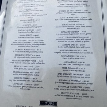 Segovia Restaurant - Menu - Spanish Near Me - Moonachie, New Jersey Segovia Restaurant - Menu - Spanish Near Me - Moonachie, New Jersey