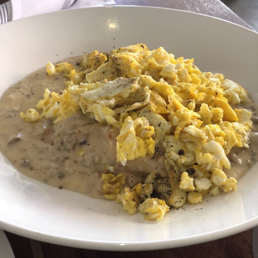 Spoke & Steele - Biscuits and gravy with scrambled eggs - American Near Me - Indianapolis, Indiana Spoke & Steele - Biscuits and gravy with scrambled eggs - American Near Me - Indianapolis, Indiana
