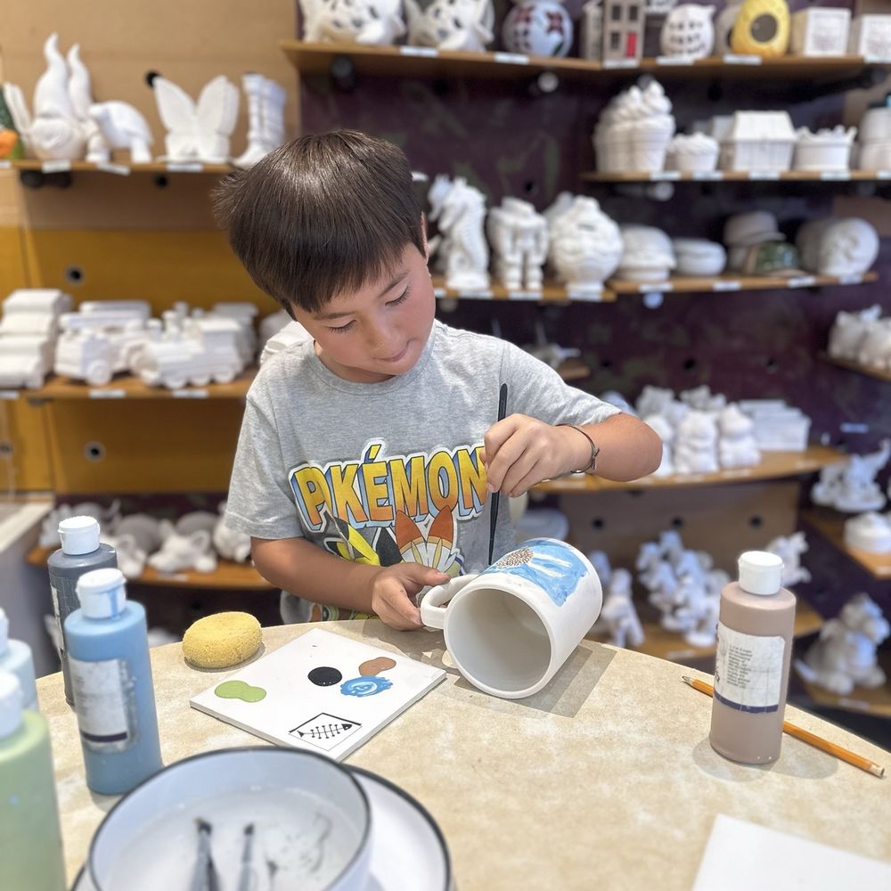 Petroglyph Ceramic Lounge - My grandson was working on Mug for Dad's gift. - Paint-Your-Own Pottery Near Me - Los Gatos, California Petroglyph Ceramic Lounge - My grandson was working on Mug for Dad's gift. - Paint-Your-Own Pottery Near Me - Los Gatos, California
