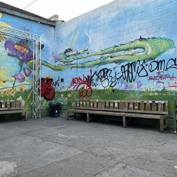 The Meadows - Back patio - nice bench seating for taking a break - Music Venues Near Me - Brooklyn, New York The Meadows - Back patio - nice bench seating for taking a break - Music Venues Near Me - Brooklyn, New York