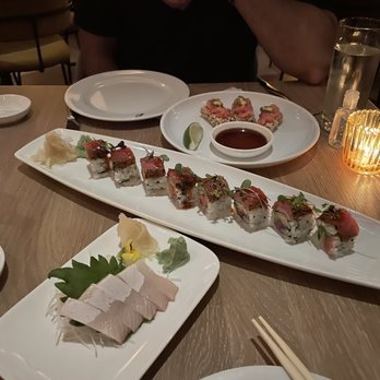 Lure Fishbar - Crispy rice with spicy tuna, hellfire roll and yellowtail sashimi - Bars Near Me - Chicago, Illinois Lure Fishbar - Crispy rice with spicy tuna, hellfire roll and yellowtail sashimi - Bars Near Me - Chicago, Illinois
