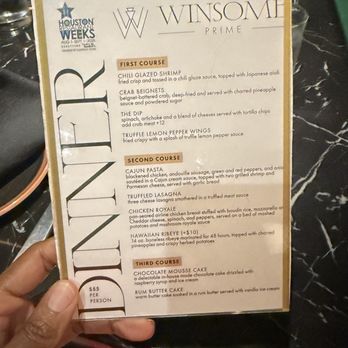 Winsome Prime - Restaurant week - Steakhouses Near Me - Houston, Texas