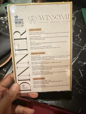 Menu photo 2 Winsome Prime Houston, TX