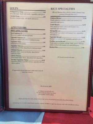 Menu photo 7 Pavilion Indian Hyannis, MA
