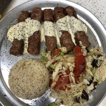 Dua Kafe - Qebape platter with pilaf and cabbage Salad - Cafes Near Me - New York, New York Dua Kafe - Qebape platter with pilaf and cabbage Salad - Cafes Near Me - New York, New York