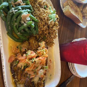Orleans Seafood Kitchen - Blackened catfish with green beans and dirty rice - Cajun/Creole Near Me - Katy, Texas