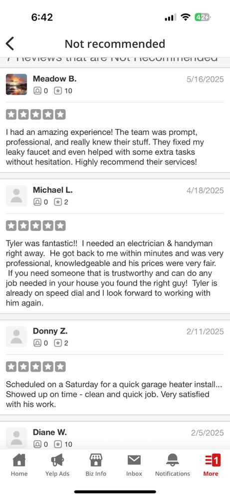 Slide of Tyler’s Handyman Services