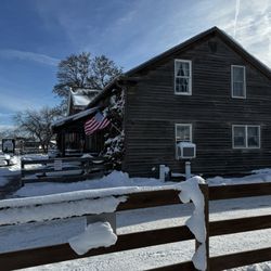 Amana Colonies Bakery & Cafe - The snowy exterior