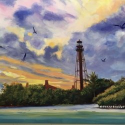 Hirdie Girdie Art Gallery - Sanibel lighthouse by Martha Dodd