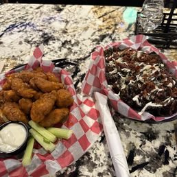 Boneless Wings and Brussels sprouts Boneless Wings and Brussels sprouts