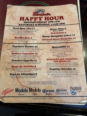 Menu photo 3 Pancho's Las Vegas, NV Menu photo 3 Pancho's Las Vegas, NV