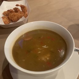 Didn't really care for the gumbo but nice portion Didn't really care for the gumbo but nice portion