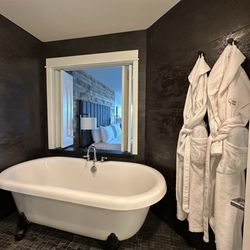 Cannery Pier Hotel & Spa - Love this big tub to soak and warm robes