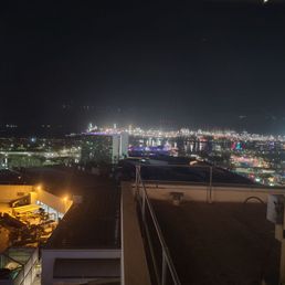 View from the rooftop of HALO toward Long Beach Harbor. View from the rooftop of HALO toward Long Beach Harbor.