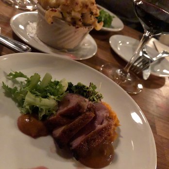 Wink - Duck Breast With Celeriac Puree - New American Near Me - Austin, Texas Wink - Duck Breast With Celeriac Puree - New American Near Me - Austin, Texas