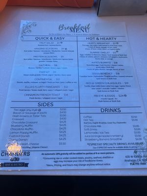 Menu photo 7 Chambers Bar & Bistro Anaheim, CA