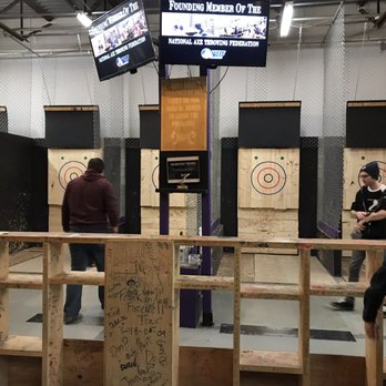BATL Axe Throwing - a group of people in a target room - Axe Throwing Near Me - Ottawa, Ontario