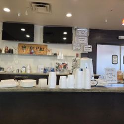 Ice cream and sugar cane counter