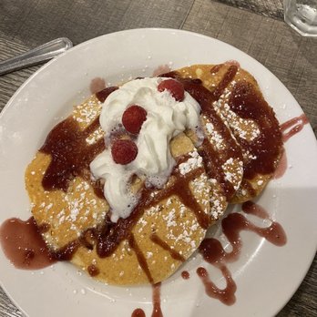 Le Peep - Raspberry white chocolate pancake of the month! - Breakfast & Brunch Near Me - Loveland, Ohio