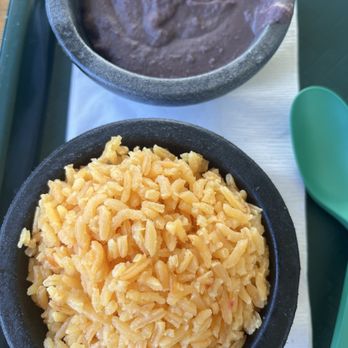 Fairways Cantina - Side of refried beans and Mexican rice - Tacos Near Me - Austin, Texas