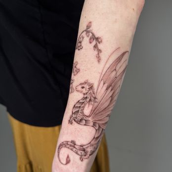 Ganga Tattoo Studio - Dragon and snap dragon flowers. Beautiful! - Tattoo Near Me - West Hollywood, California Ganga Tattoo Studio - Dragon and snap dragon flowers. Beautiful! - Tattoo Near Me - West Hollywood, California