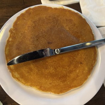 Biscuit House - Single pancake side.... Butter knife for size reference and slicing. - Breakfast & Brunch Near Me - Schertz, Texas
