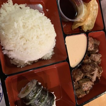 Ashim's Hibachi Grill - Teriyaki New York Strip Bento Box with Gyoza - Japanese Near Me - Fort Worth, Texas