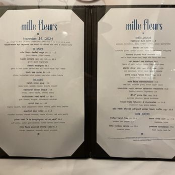 Mille Fleurs - Menus are updated daily based on availability of locally sourced produce. - French Near Me - Rancho Santa Fe, California Mille Fleurs - Menus are updated daily based on availability of locally sourced produce. - French Near Me - Rancho Santa Fe, California
