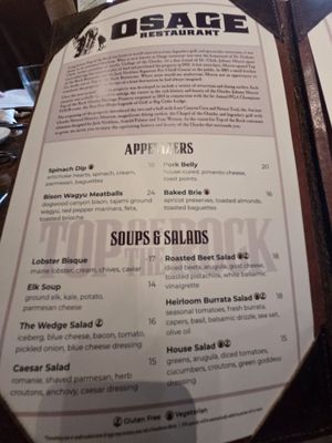 Menu photo 2 Osage Restaurant Ridgedale, MO