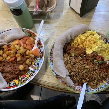 Heat Da Spot - Ful with potatoes on the left and Ethiopian Breakfast Combo on the right - Coffee & Tea Near Me - Washington, DC, District of Columbia Heat Da Spot - Ful with potatoes on the left and Ethiopian Breakfast Combo on the right - Coffee & Tea Near Me - Washington, DC, District of Columbia