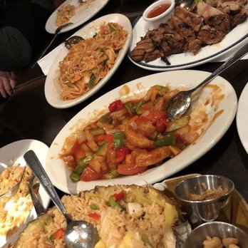 Green Basil Thai Restaurant - Pineapple fried rice + sweet sour sauce cod + traditional Pad Thai + special bbq chicken + stir fry beef with black bean sauce - Thai Near Me - Burnaby, British Columbia Green Basil Thai Restaurant - Pineapple fried rice + sweet sour sauce cod + traditional Pad Thai + special bbq chicken + stir fry beef with black bean sauce - Thai Near Me - Burnaby, British Columbia