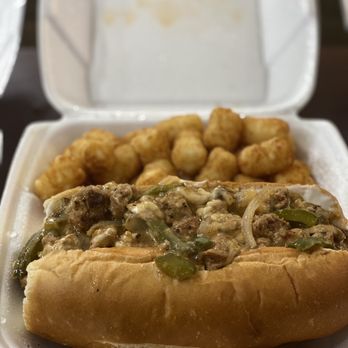 Harmony Vibez - Vegan "Philly" with tater tots - Vegan Near Me - Macon, Georgia Harmony Vibez - Vegan "Philly" with tater tots - Vegan Near Me - Macon, Georgia