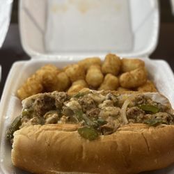 Harmony Vibez - Vegan "Philly" with tater tots